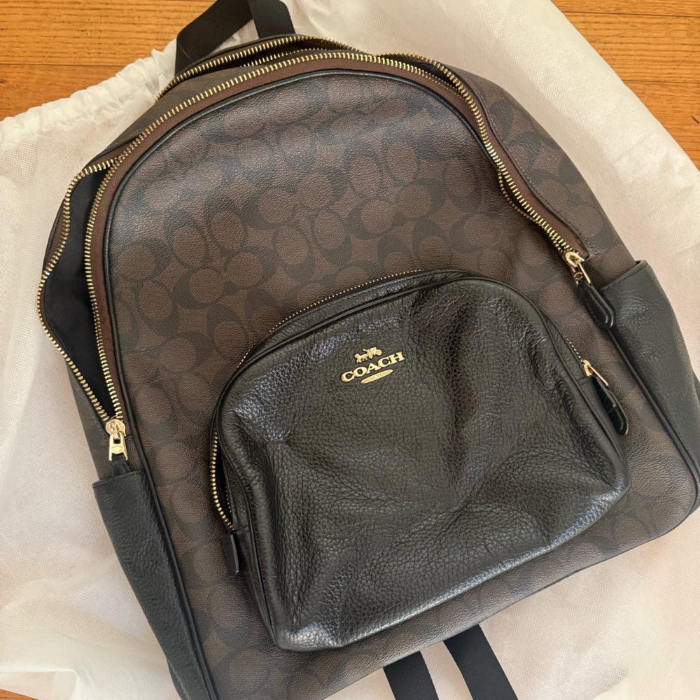 Coach Signature Black and Brown Men's Backpack